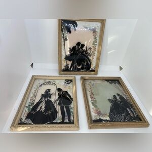 Set of 3 Gorgeous Vintage Silhouette Pictures